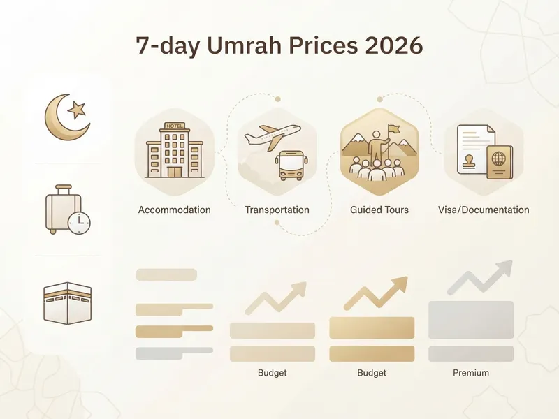 7 Günlük Umre Fiyatları 2026: Kısa Süreli Paket Rehberi özet görseli