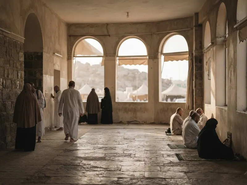 Mekânın iç görünümü, açıklıklardan süzülen gün ışığı — Arafat Dağı - 2026 Ziyaret Rehberi ve Tarihçe