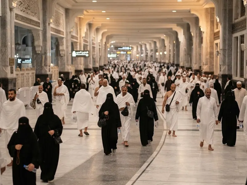 Safa ile Merve arasında sa'y yapan umreciler — Arafat Dağı - Hac Vakfesi ve Cebel-i Rahme 2026