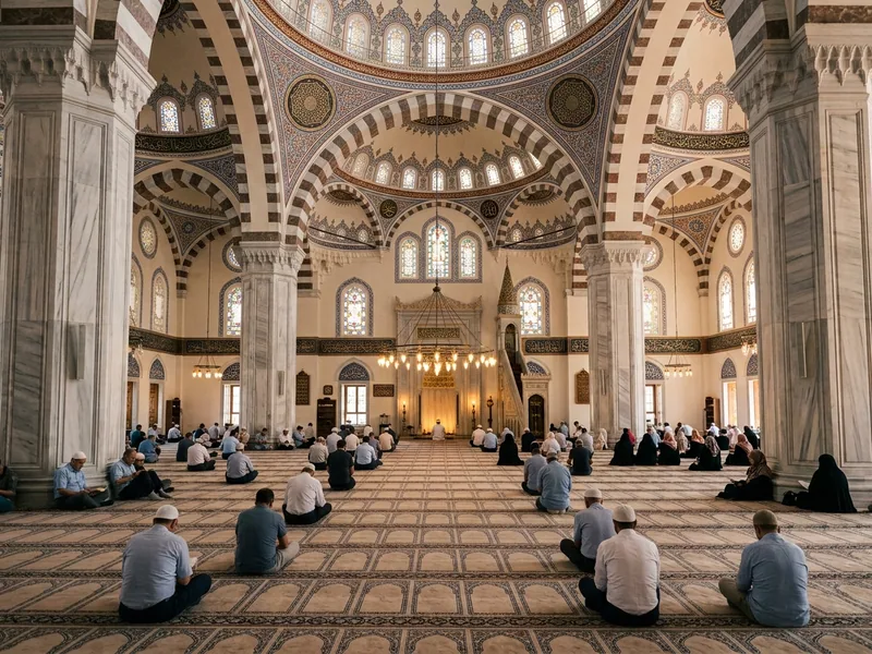 Mescid-i Haram mihrap bölgesi ve namaz safları