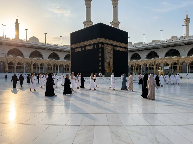 Mescid-i Haram mataf alanında sabah saatleri