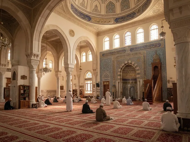 Mekânın iç görünümü, açıklıklardan süzülen gün ışığı — Kuba Camii 2026: İslam'ın İlk Mescidi, Tarihi ve Sevabı