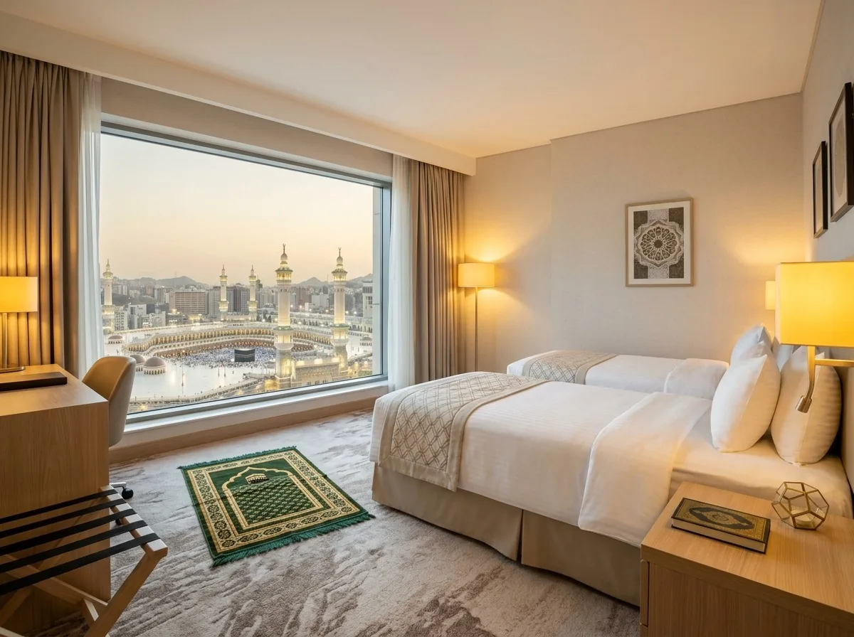 Mekke'nin Harem çevresi ve otel silueti