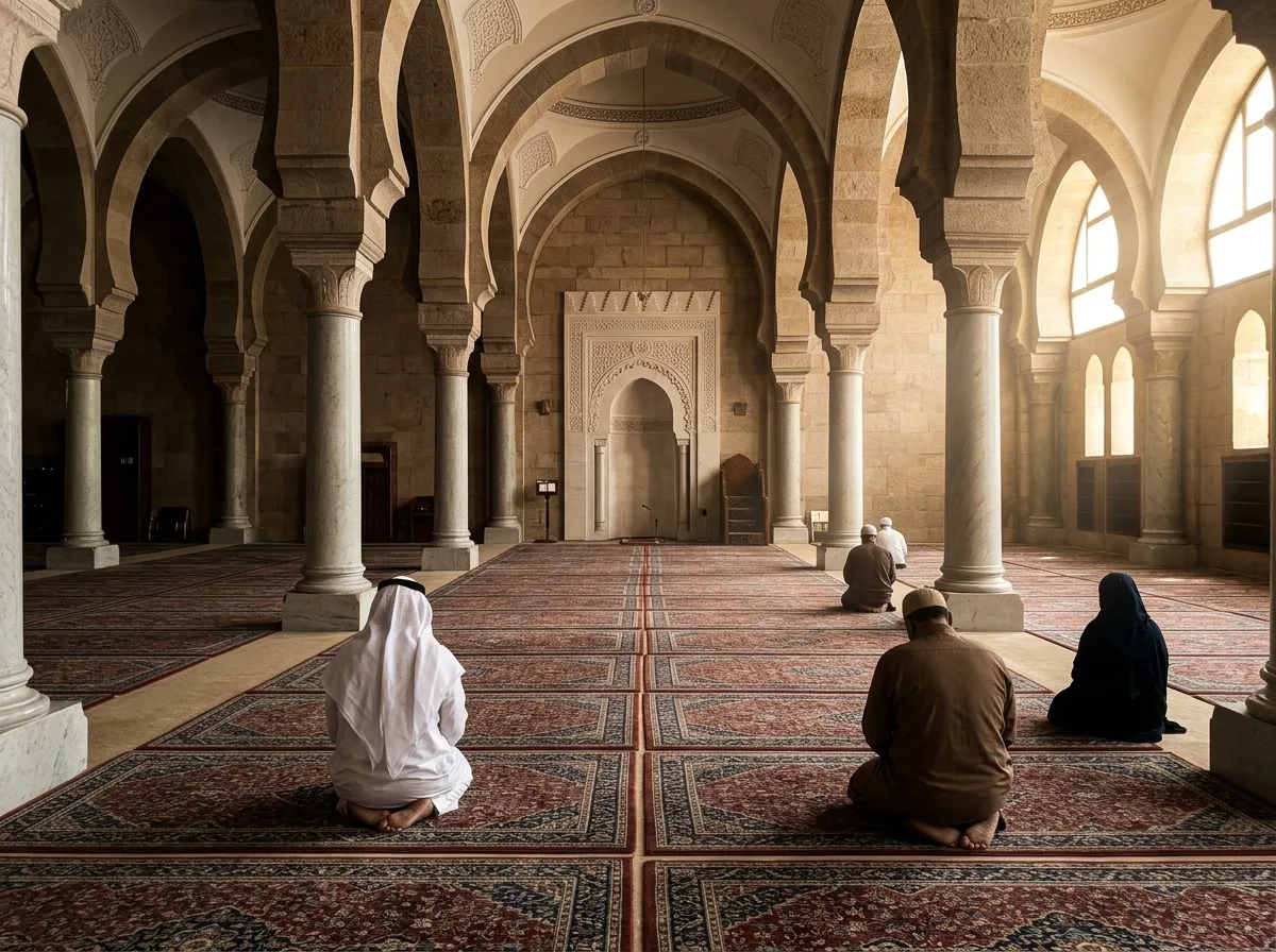 Mescid-i Kıblatain'in beyaz minareli modern görünümü