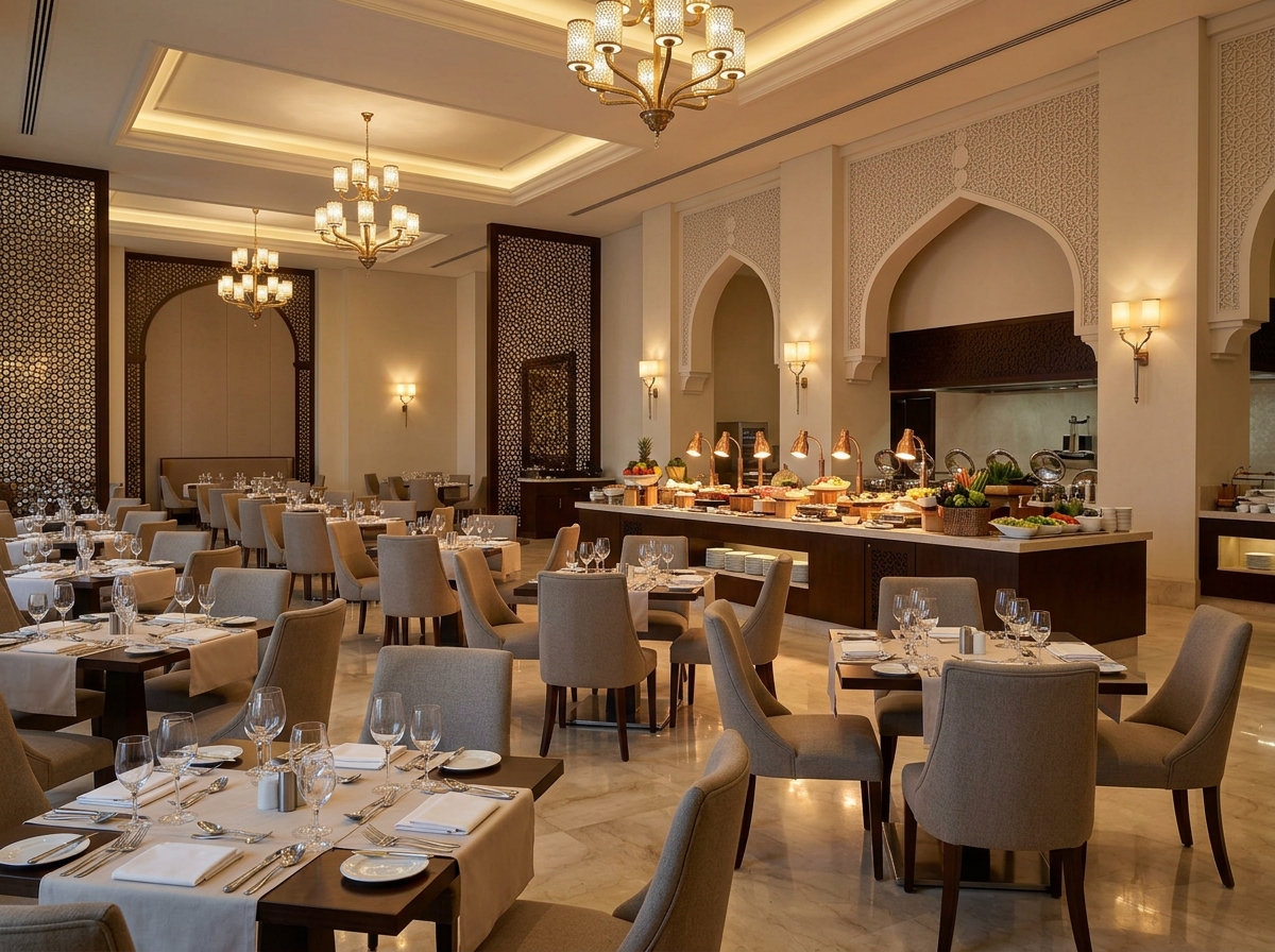 The Oberoi Madina yemekhane ve restoran alanı