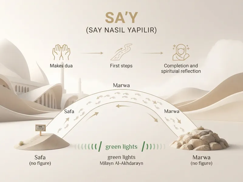 Say Nasıl Yapılır 2026: Safa ve Merve Arası Sa'y Rehberi özet görseli