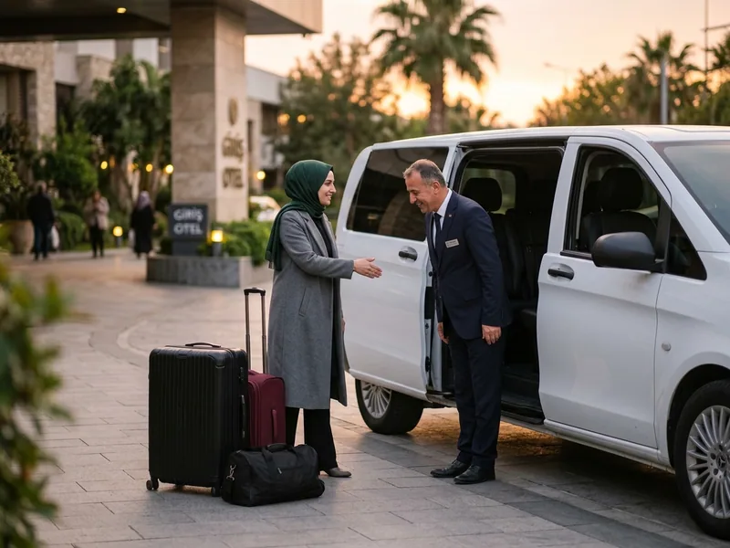 Umre yolculuğunda transfer şoförüne teşekkür eden misafir