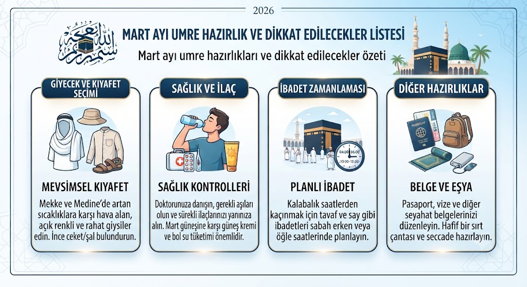 Mart umre özet tablosu
