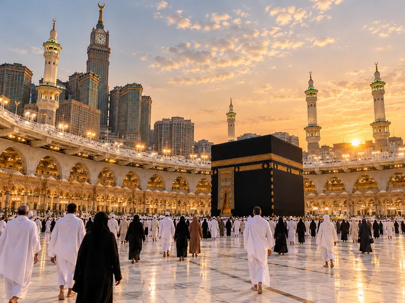 Mescid-i Haram avlusunda yürüyen umreciler — Umre Türkçe Rehber Hizmeti: Görevli Kadrosu ve Seçimi 2026