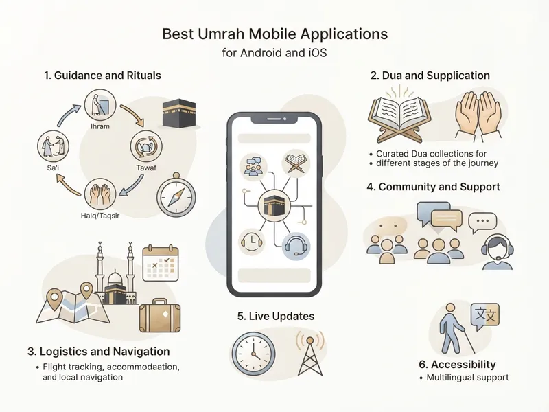 En İyi Umre Uygulamaları 2026 - Android ve iOS Mobil Uygulamalar özet görseli