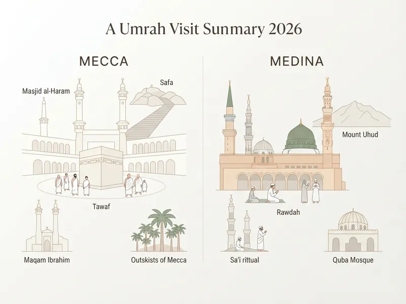Umre Ziyaret Yerleri - Mekke ve Medine'de Görülmesi Gereken Yerler 2026 özet görseli