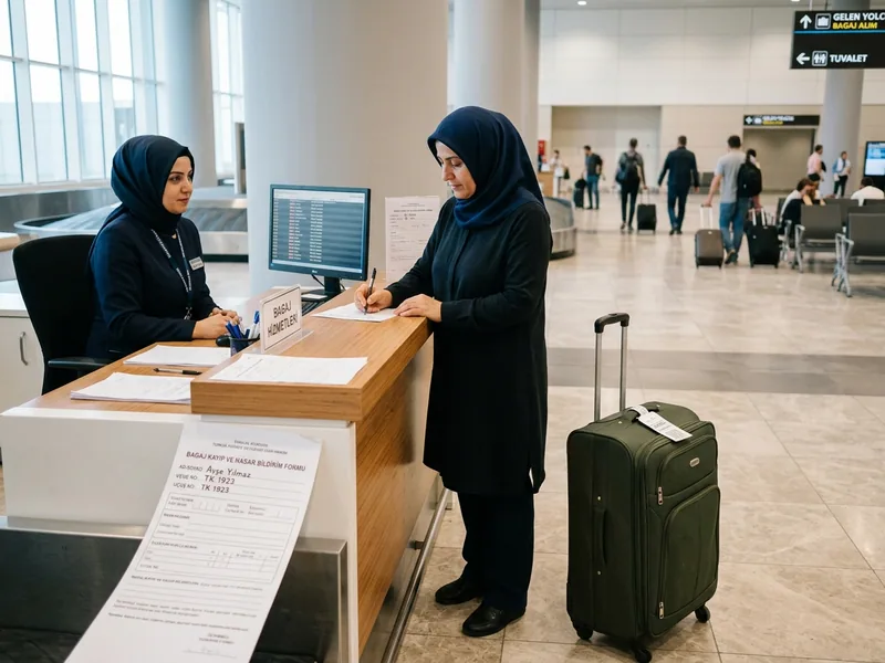 Havalimanı kayıp eşya biriminde bagaj kaydı oluşturma süreci