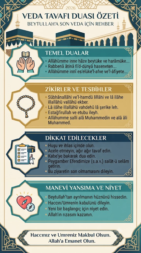 Veda tavafı duası özeti: temel dualar, zikirler ve dikkat edilecekler