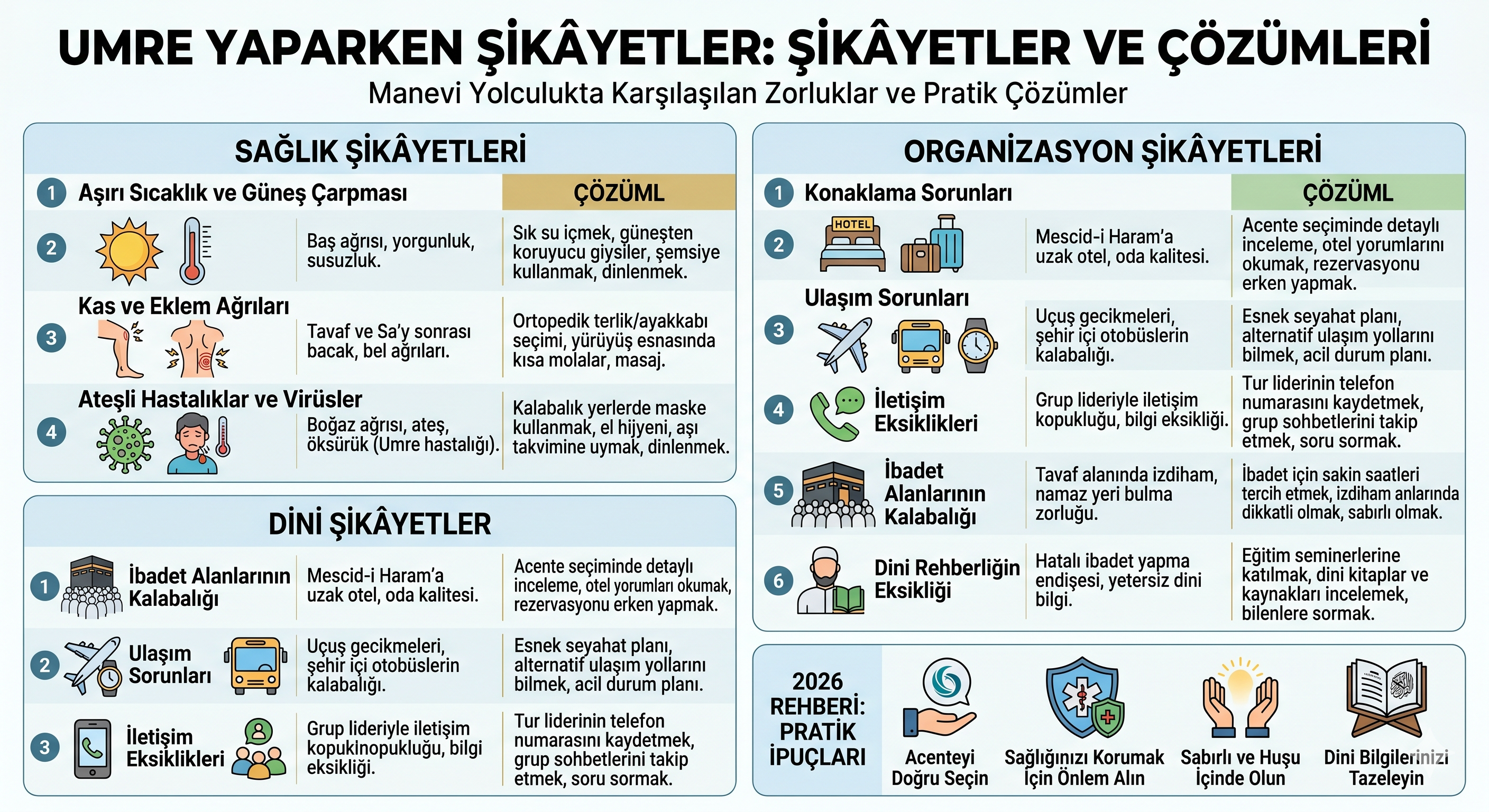 Umre Yaparken Şikayetler — Şikayetler ve Çözümleri